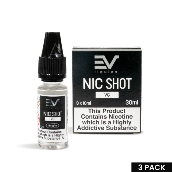 EV LIQUIDS RANGE NIC SHOTS 50/50 VG/PG 10ml – Image 2