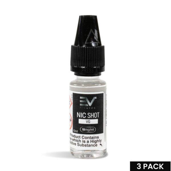 EV LIQUIDS RANGE NIC SHOTS 50/50 VG/PG 10ml