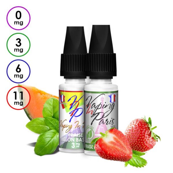 E-LIQUIDE FRAISE MELON BASILIC VAPING IN PARIS - 0mg/11mg